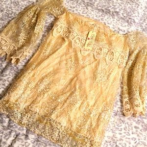 Boho off the shoulder mini dress